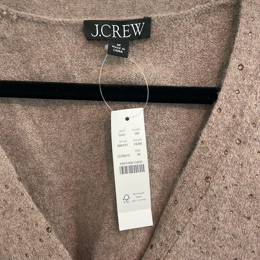 J.Crew V-neck cardigan sweater in Supersoft yarn with crystals, sized medium - Picture 5 of 8